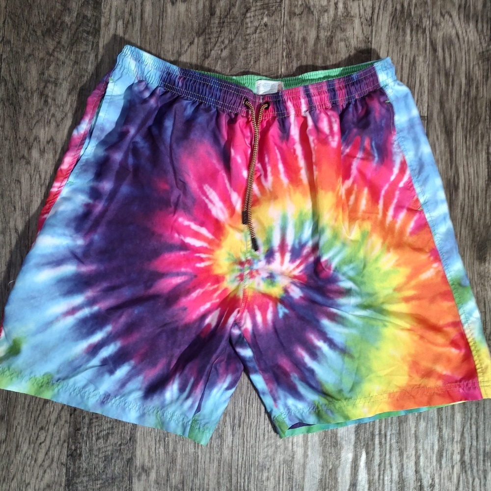 Broken Threads Men's Tye Dye Size XL swim trunks pull on